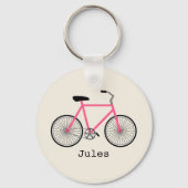 Hot-roze fietsenwiel-Sleutelhanger Sleutelhanger (Voorkant)