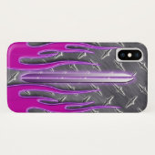 Hot Roze flames Hot Rod Diamondplate Case-Mate iPhone Case (Achterkant (horizontaal))