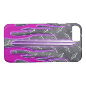 Hot Roze flames Hot Rod Diamondplate Case-Mate iPhone Case (Achterkant (Horizontaal))