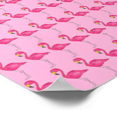 Hot-roze Flamingo Flamingos Tropical Bird Poster (Hoek)