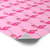 Hot-roze Flamingo Flamingos Tropical Bird Poster