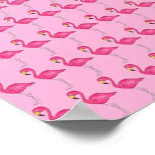 Hot-roze Flamingo Flamingos Tropical Bird Poster