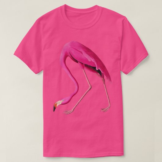 Hot roze flamingo vogelkunst t-shirt (Design voorkant)
