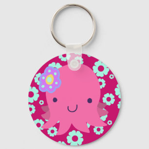 Hot-roze flauwvallen sleutelhanger