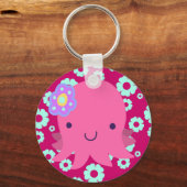 Hot-roze flauwvallen sleutelhanger (Voorkant)
