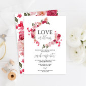 Hot-roze Floral Bridal Shower Kaart
