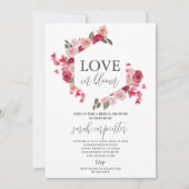 Hot-roze Floral Bridal Shower Kaart (Voorkant)