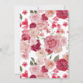 Hot-roze Floral Bridal Shower Kaart (Achterkant)