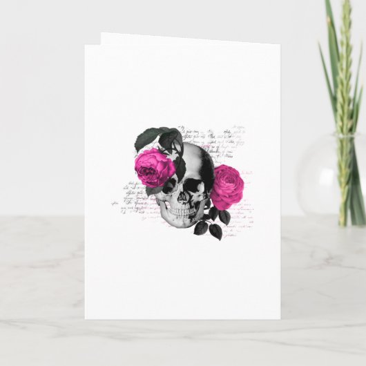 Hot-roze Floral Gothic Wedding Programma (Achterkant)