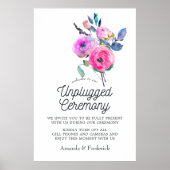 Hot-roze Floral Unplugged Ceremony Poster (Voorkant)