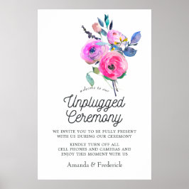 Hot-roze Floral Unplugged Ceremony Poster