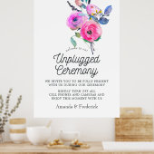 Hot-roze Floral Unplugged Ceremony Poster (Keuken)