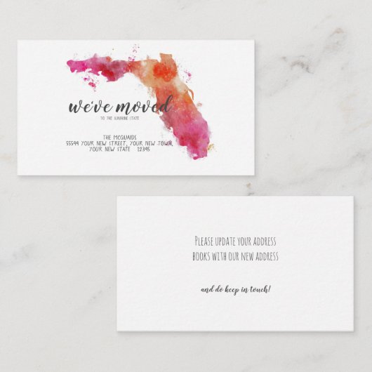 Hot-Roze Florida Verplaatsende Aankondiging Tussen (Voorkant / Achterkant)