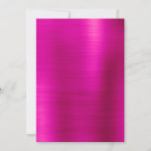 Hot-roze Folie Silver en Black Birthday Kaart (Achterkant)