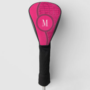 Hot-roze foliezakleder Alligator Afbeelding logo Golfheadcover