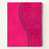 Hot-roze foliezakleder Alligator Afbeelding logo Notitieboek (Achterkant)