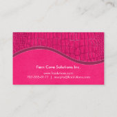 Hot-roze foliezakleder Alligator Afbeelding logo Visitekaartje (Achterkant)