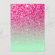 Hot-roze foto Glitter en Mint Green Ombre