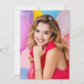 Hot roze foto lief 16 verjaardagsfeestje dank u kaart (Achterkant)