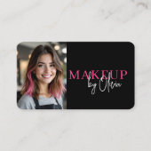 Hot Roze Foto Make-up Artist QR Code Visitekaartje (Voorkant)