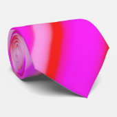 Hot-roze Fuchsia Abstracte strepen Stropdas (Opgerold)