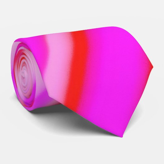 Hot-roze Fuchsia Abstracte strepen Stropdas (Opgerold)