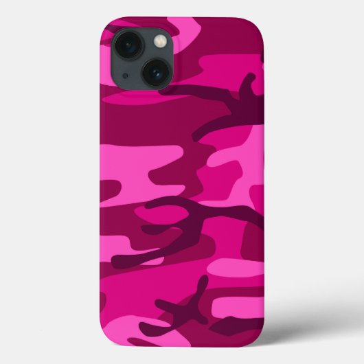 Hot roze fuchsia camo camouflage meisjespatroon Case-Mate iPhone case (Achterkant)