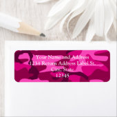 Hot roze fuchsia camo camouflage meisjespatroon etiket (Insitu)
