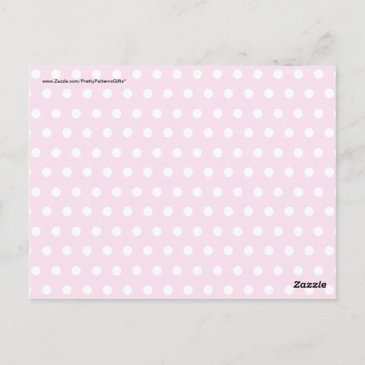 Hot-roze Fuchsia en White Polka Dots Pattern Gift Briefkaart (Achterkant)