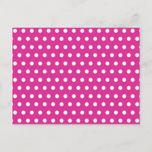 Hot-roze Fuchsia en White Polka Dots Pattern Gift Briefkaart
