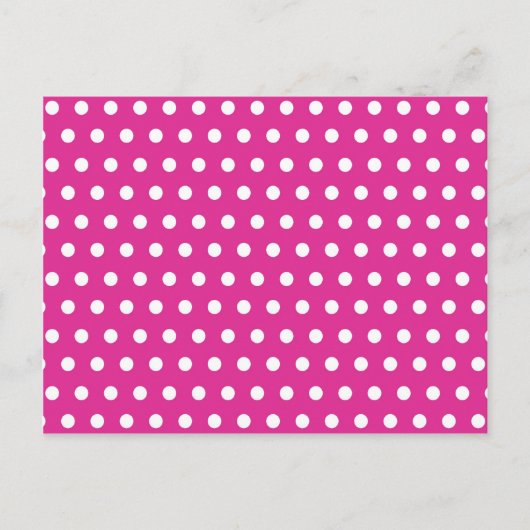 Hot-roze Fuchsia en White Polka Dots Pattern Gift Briefkaart (Voorkant)