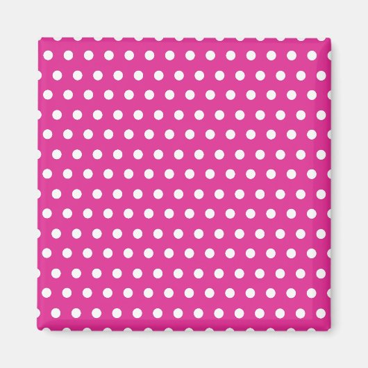 Hot-roze Fuchsia en White Polka Dots Pattern Gift Magneet (Voorkant)