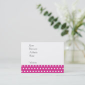 Hot-roze Fuchsia en White Polka Dots Pattern Gift Visitekaartje (Staand voorkant)