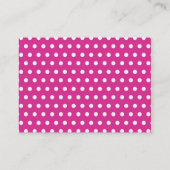 Hot-roze Fuchsia en White Polka Dots Pattern Gift Visitekaartje (Achterkant)