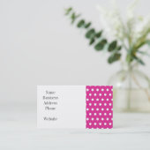 Hot-roze Fuchsia en White Polka Dots Pattern Gift Visitekaartje (Staand voorkant)