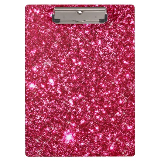 hot roze fuchsia minuscule sequentie glitter print klembord (Voorkant)