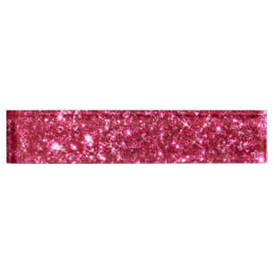 hot roze fuchsia minuscule sequentie glitter print naambordje