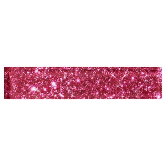 hot roze fuchsia minuscule sequentie glitter print naambordje (Voorkant)