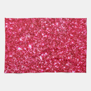 hot roze fuchsia minuscule sequentie glitter print theedoek