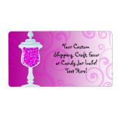 Hot-roze Fuchsia Snoep Buffet Etiket (Voorkant)