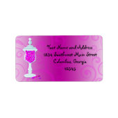 Hot-roze Fuchsia Snoep Buffet Etiket (Voorkant)