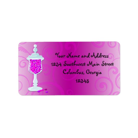 Hot-roze Fuchsia Snoep Buffet Etiket (Voorkant)