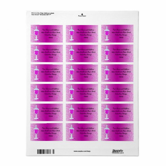 Hot-roze Fuchsia Snoep Buffet Etiket (Full Sheet)