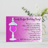 Hot-roze Fuchsia Snoep Buffet Kaart (Staand voorkant)