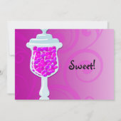 Hot-roze Fuchsia Snoep Buffet Kaart (Achterkant)