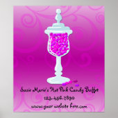 Hot-roze Fuchsia Snoep Buffet Poster (Voorkant)