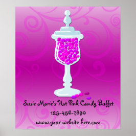 Hot-roze Fuchsia Snoep Buffet Poster