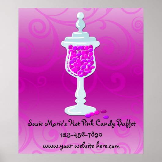 Hot-roze Fuchsia Snoep Buffet Poster (Voorkant)