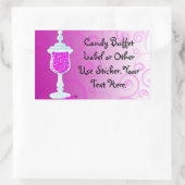 Hot-roze Fuchsia Snoep Buffet Rechthoekige Sticker (Tas)