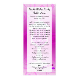 Hot-roze Fuchsia Snoep Buffet Reclamekaart